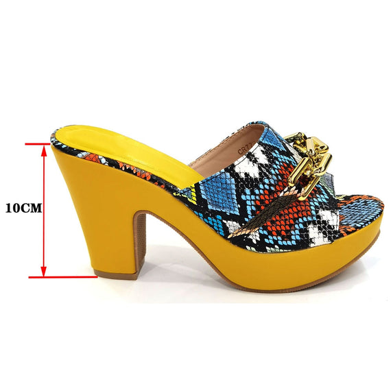 Metal Decoration Party Italian Ladies Shoes and Bags to Match Set