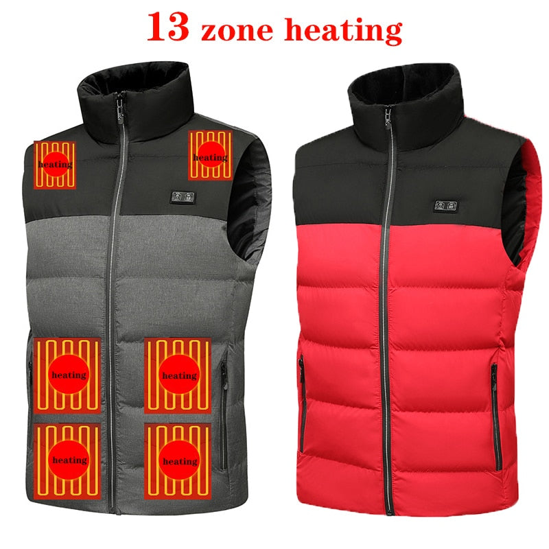 Men Women's Heat Vest Winter Cotton Padded Vest Smart Charging