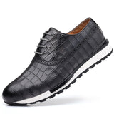 High-Grade Men's Genuine Leather Casual Daily Sneakers Stone Pattern