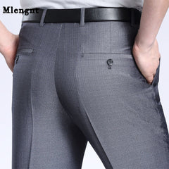Men's Business Pant Casual Wrinkle-Resistant Pleated Wedding Pants