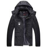 Men's Waterproof Jacket Thick Warm Winter Fleece Jacket Large Size