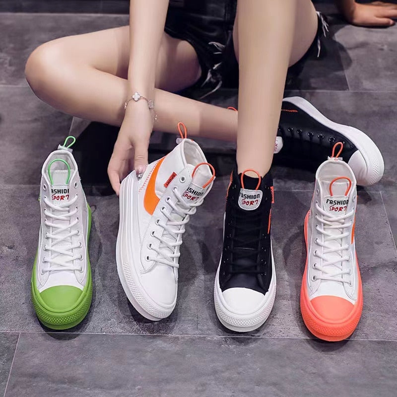 New Spring Sneakers Women Summer Canvas Platform Shoes - Acapparelstore