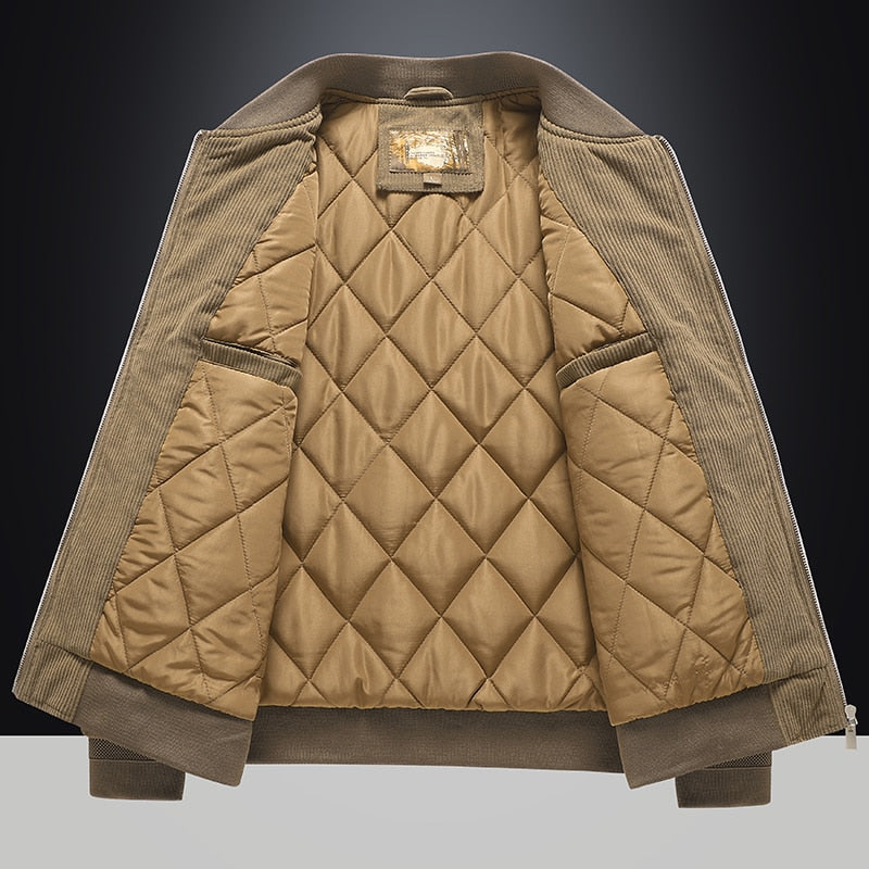 Men's Autumn Winter Stand Collar Slim Jacket Men Fashion Coat