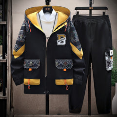 Men Tracksuit Casual Sports Suit Spring Fashion Two Pieces Sportswear - Acapparelstore