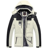 Men's Waterproof Jacket Thick Warm Winter Fleece Jacket Large Size