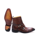 British Style Men's Winter Boots Genuine Calfskin Leather High Top Cap Toe