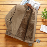 Men's Fashion Jacket Stand Collar Fleece Lined Warm Streetwear