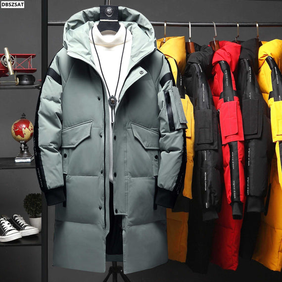 Men's Stylish Down Jacket Thick Warm Brand Parka Winter Coats