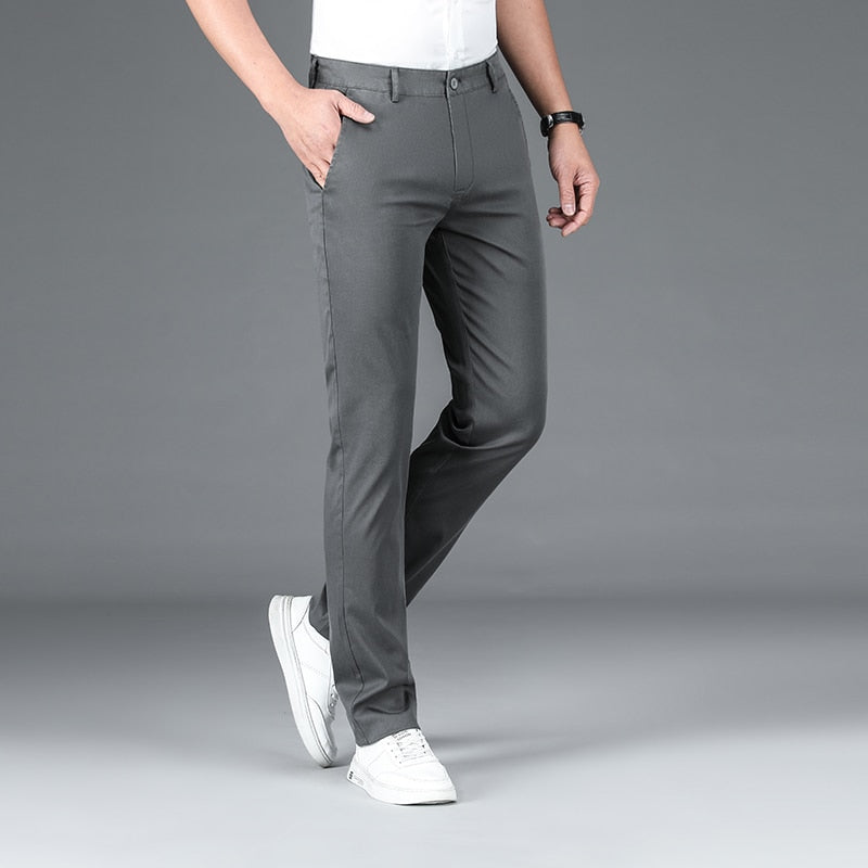 Autumn Men's Lyocell Business Suit Pants Casual Straight Trousers - Acapparelstore