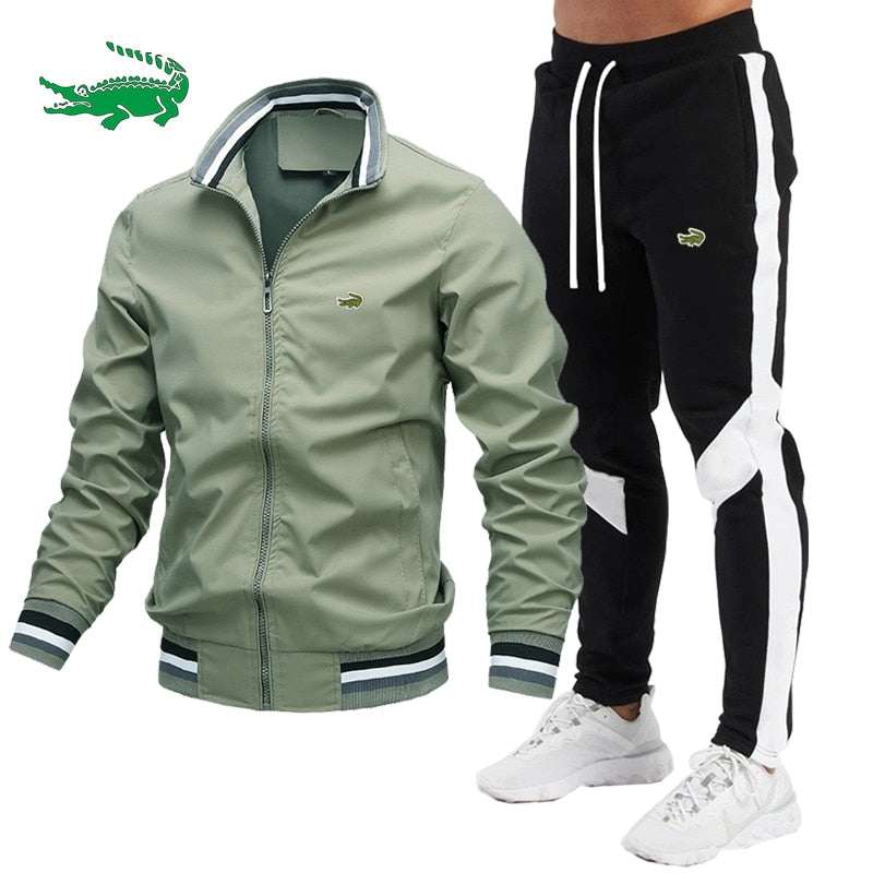 Men's Tracksuit Casual Splicing Trousers Bomber Jacket High Quality - Acapparelstore