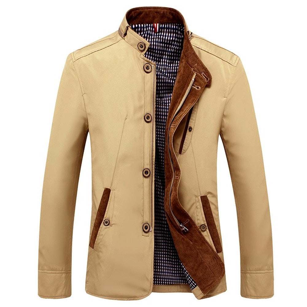 Men's Blazer Spring Autumn Business Casual Stand Collar Coat - Acapparelstore