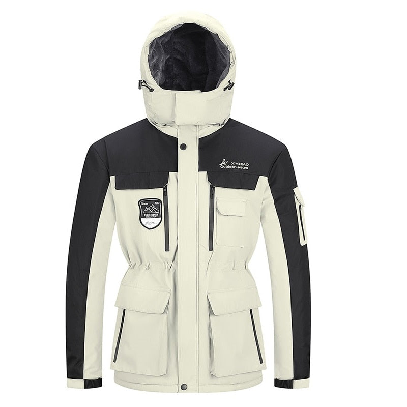 Men's Waterproof Jacket Thick Warm Winter Fleece Jacket Large Size - Acapparelstore