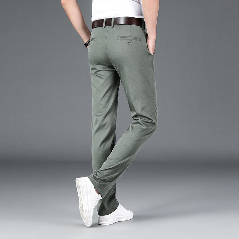 Autumn Men's Lyocell Business Suit Pants Casual Straight Trousers - Acapparelstore