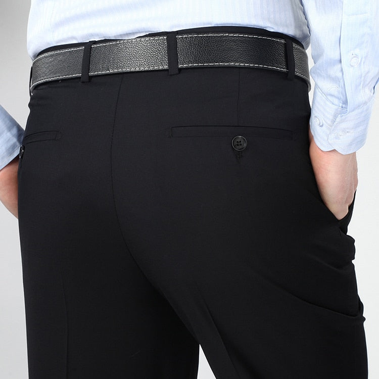 Men's Business Pant Casual Wrinkle-Resistant Pleated Wedding Pants - Acapparelstore