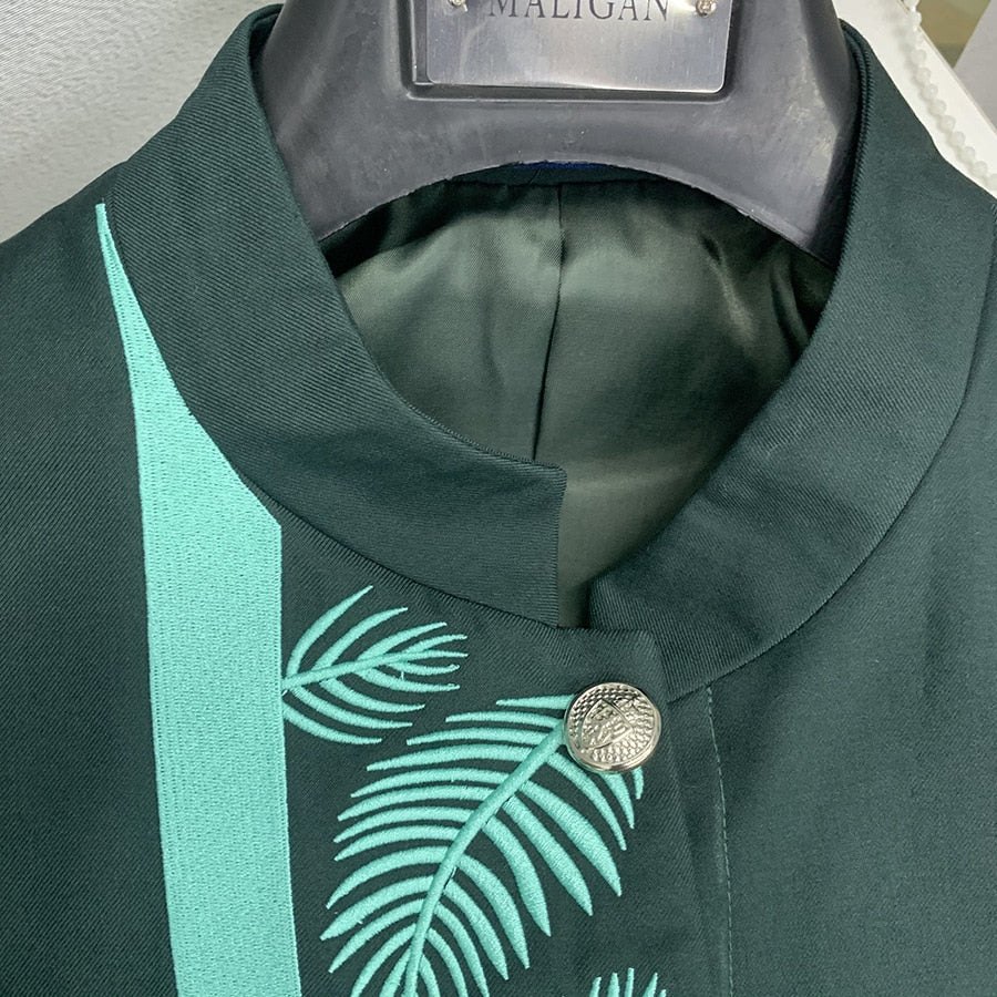 Men's Fashion Casual Boutique Stand Collar Tunic Design Suit - Acapparelstore