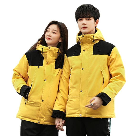 Men Women Down Jacket Casual Hooded Parka Warm Winter Coats