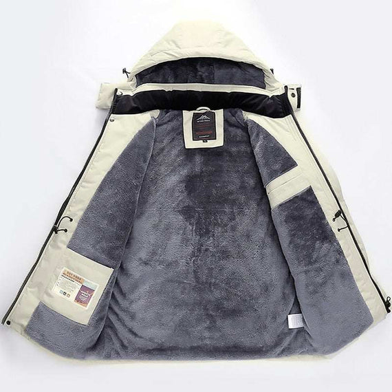Men's Waterproof Jacket Thick Warm Winter Fleece Jacket Large Size