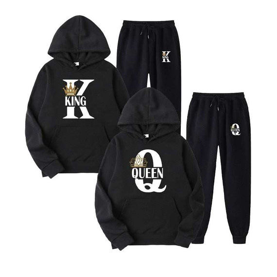 Fashion Couple Sportwear Set KING or QUEEN Streetwear