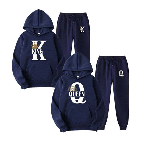 Fashion Couple Sportwear Set KING or QUEEN Streetwear