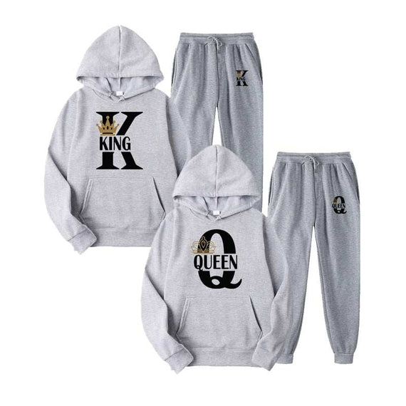 Fashion Couple Sportwear Set KING or QUEEN Streetwear