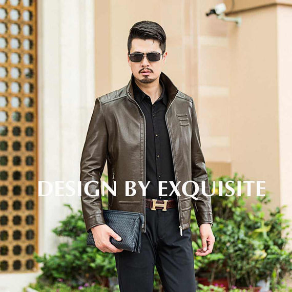 New Arrival High Quality Sheep skin Men Leather Jacket Plus size