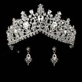 Wedding bridal crown with luxury earring rhinestone headband