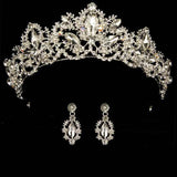 Wedding bridal crown with luxury earring rhinestone headband