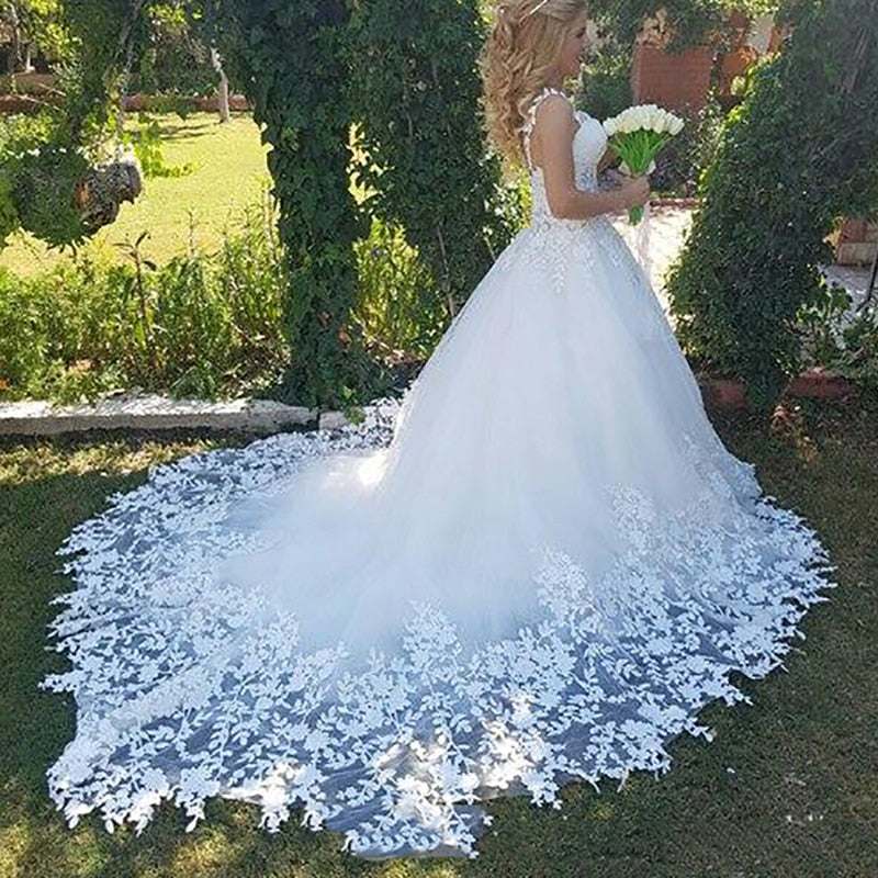 Elegant Robe de soiree  Lace Wedding Dress Sweetheart Ball Gowns