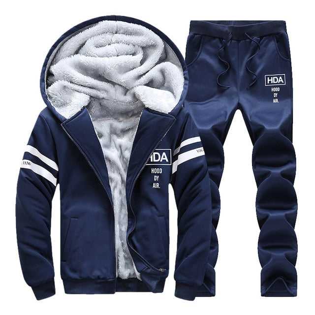 Men's Sporting Fleece Thick Hooded Brand-Clothing Casual Track Suit
