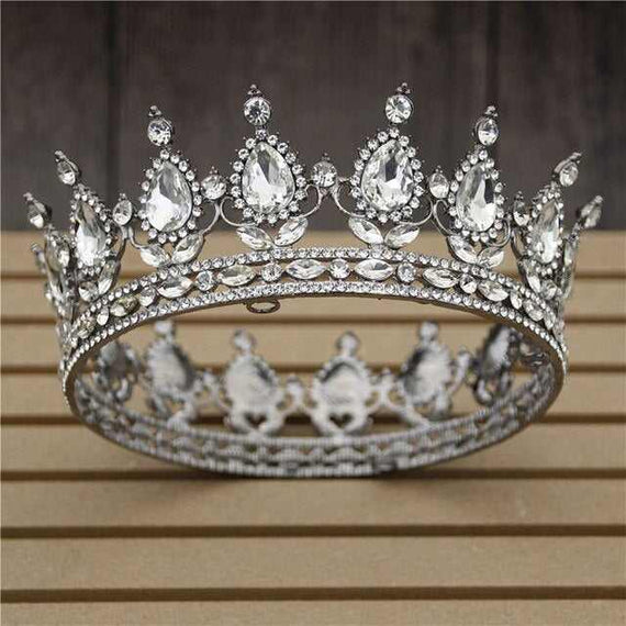 Women's Pink Crystal Rose Gold Flower Wedding Crown  Tiaras and Crowns