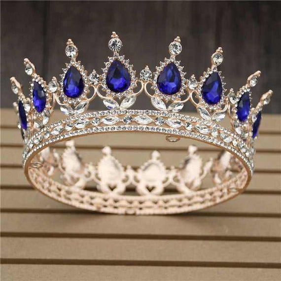 Women's Pink Crystal Rose Gold Flower Wedding Crown  Tiaras and Crowns