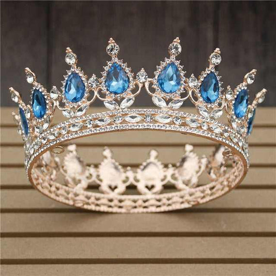 Women's Pink Crystal Rose Gold Flower Wedding Crown  Tiaras and Crowns