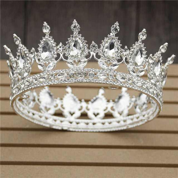 Women's Pink Crystal Rose Gold Flower Wedding Crown  Tiaras and Crowns
