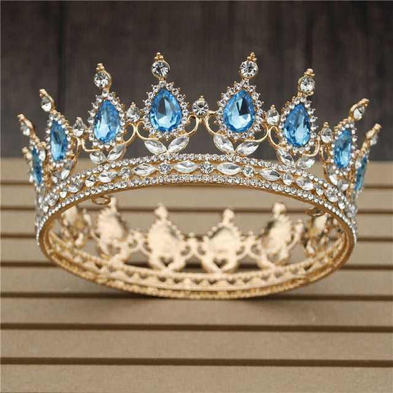 Women's Pink Crystal Rose Gold Flower Wedding Crown  Tiaras and Crowns