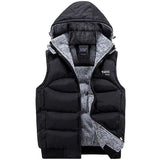 Men's Fashion Hooded Cotton-Padded Vest Thickening Waistcoat