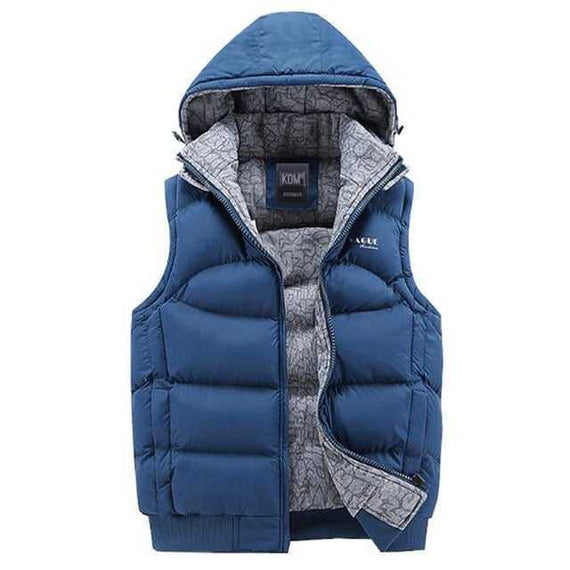 Men's Fashion Hooded Cotton-Padded Vest Thickening Waistcoat