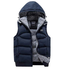 Men's Fashion Hooded Cotton-Padded Vest Thickening Waistcoat