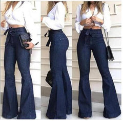 South American Jeans Women High Waisted Micro Elastic Bell-bottom Pants - Acapparelstore