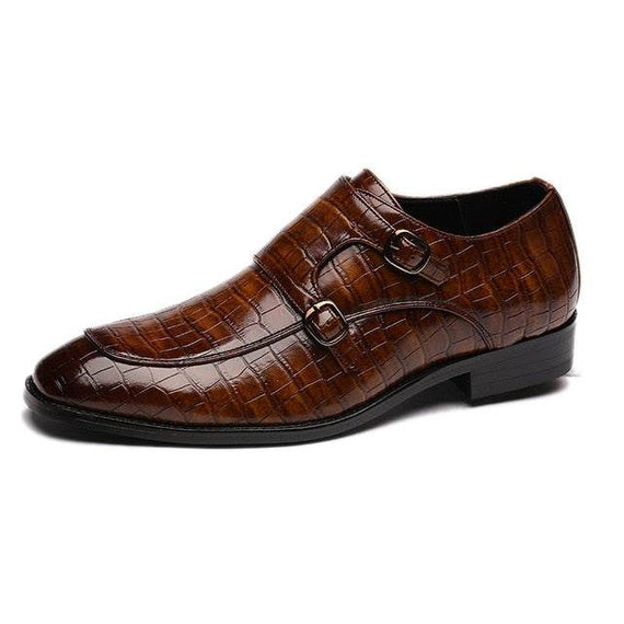 Men's High-Quality Square Toe Formal Dress Leather Shoes Italian Loafers Brogue Shoe
