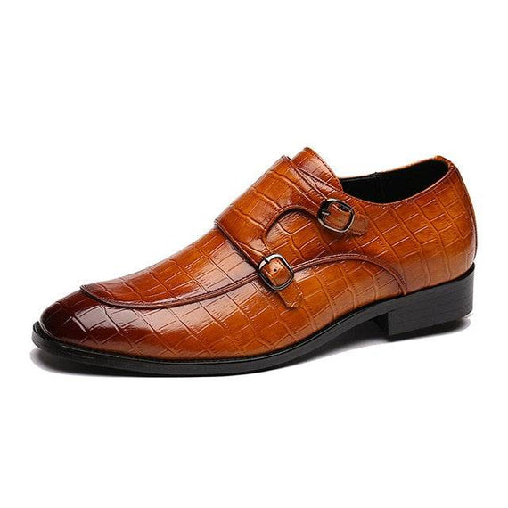 Men's High-Quality Square Toe Formal Dress Leather Shoes Italian Loafers Brogue Shoe