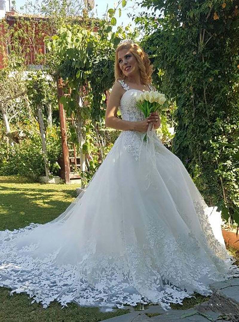 Elegant Robe de soiree  Lace Wedding Dress Sweetheart Ball Gowns - Acapparelstore