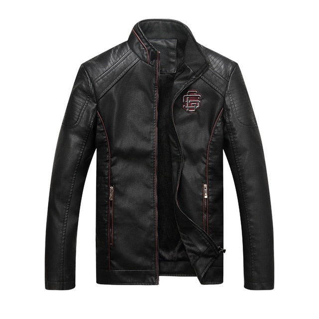 Men's Leather Suede Jacket Fashion Autumn Motorcycle PU Leather Coats