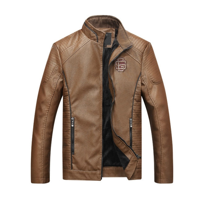 Men's Leather Suede Jacket Fashion Autumn Motorcycle PU Leather Coats