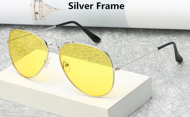 Night Vision Glasses for Driving Fashion Aviation Yellow Sunglasses - Acapparelstore
