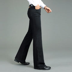Men's Winter Thick Horned Jeans Warm Thicken Plus Velvet Flare Pants - Acapparelstore