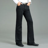 Men's Winter Thick Horned Jeans Warm Thicken Plus Velvet Flare Pants