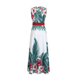 Women's Summer Holiday Floral Beach Boho Maxi V Neck Dress
