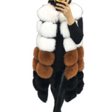 Elegant Women's Fashion Winter fur vest coat Warm long fur vests
