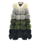 Elegant Women's Fashion Winter fur vest coat Warm long fur vests
