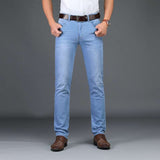 Men's 2020 Fashion Business Stretch Denim Trouser Casual Light Blue Vintage Pant